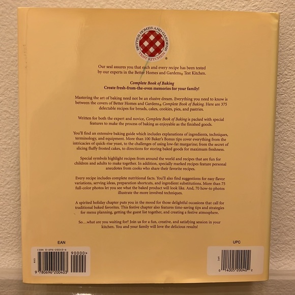 First Edition, 1995 Better Homes and Gardens Complete Book of Baking Hardcover - Picture 5 of 11